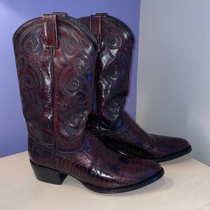 Dan Post Black Cherry Ostrich Boots 10.5D
